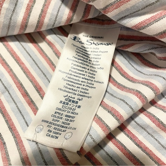 Ben Sherman Men's Striped Short Sleeve Shirt Size Small - Picture 8 of 16